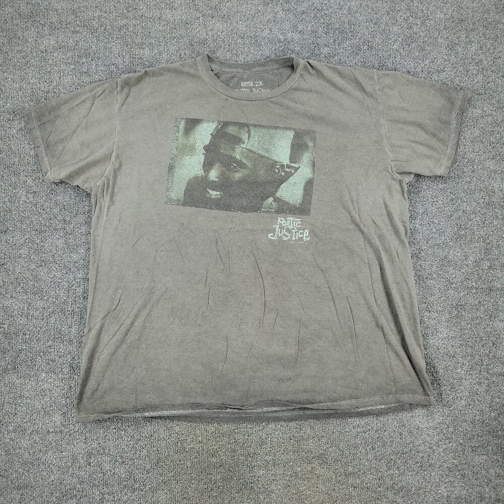 Poetic Justice Shirt Men 2XL Gray Tupac Shakur Movie Graphic Short Sleeve Adult